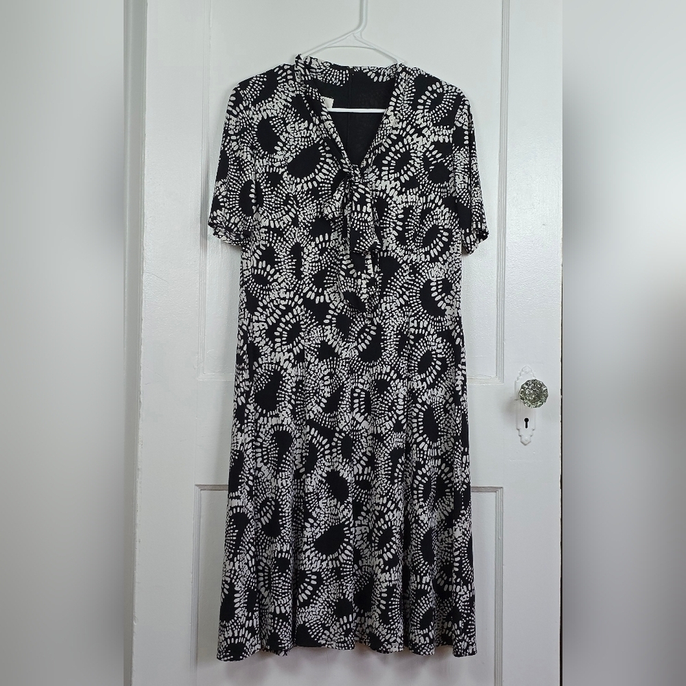 Kasper Boho Geometric Stretchy Swing Dress Size 12
